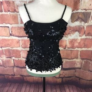 Forever 21 Black Sequin Tank Top Dressy Camisole